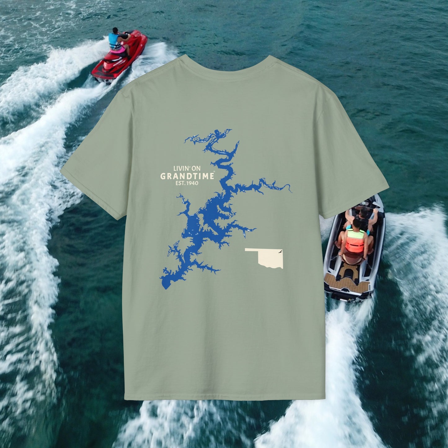 GRANDTIME Grand Lake Map Unisex Softstyle T-Shirt
