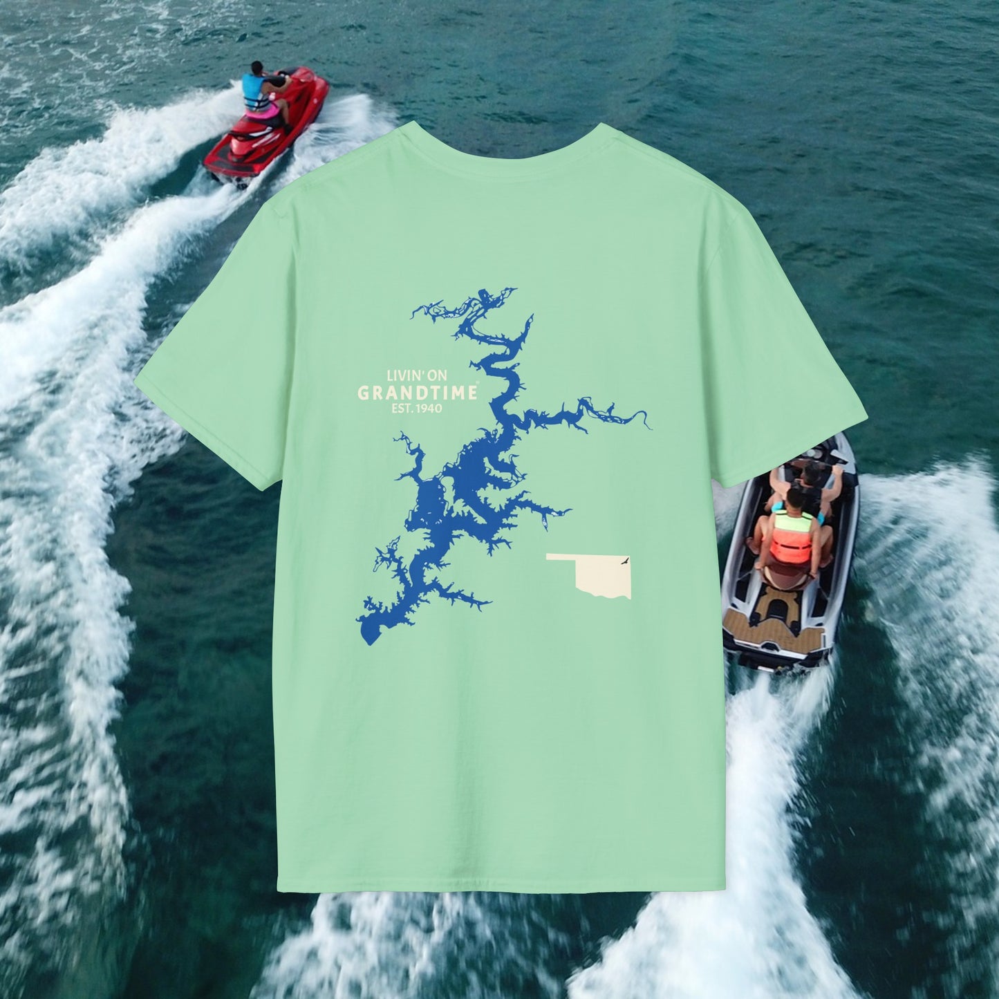 GRANDTIME Grand Lake Map Unisex Softstyle T-Shirt