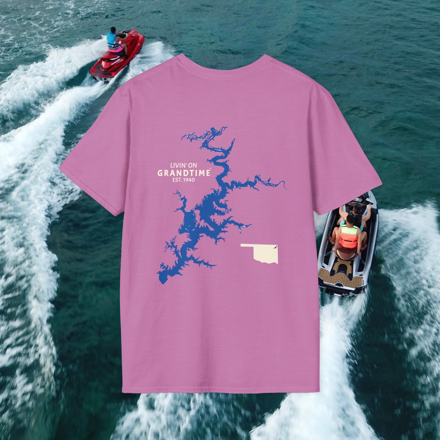 GRANDTIME Grand Lake Map Unisex Softstyle T-Shirt