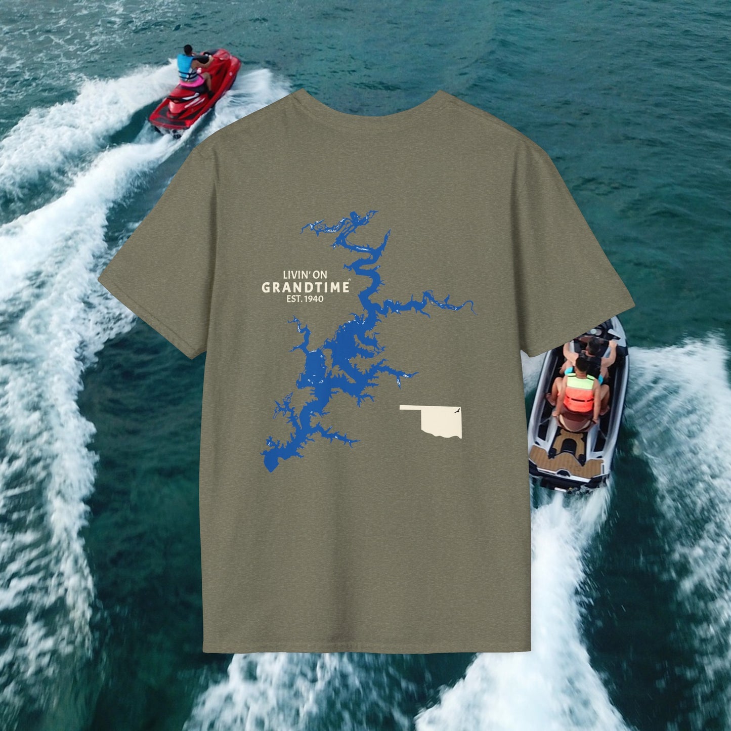 GRANDTIME Grand Lake Map Unisex Softstyle T-Shirt