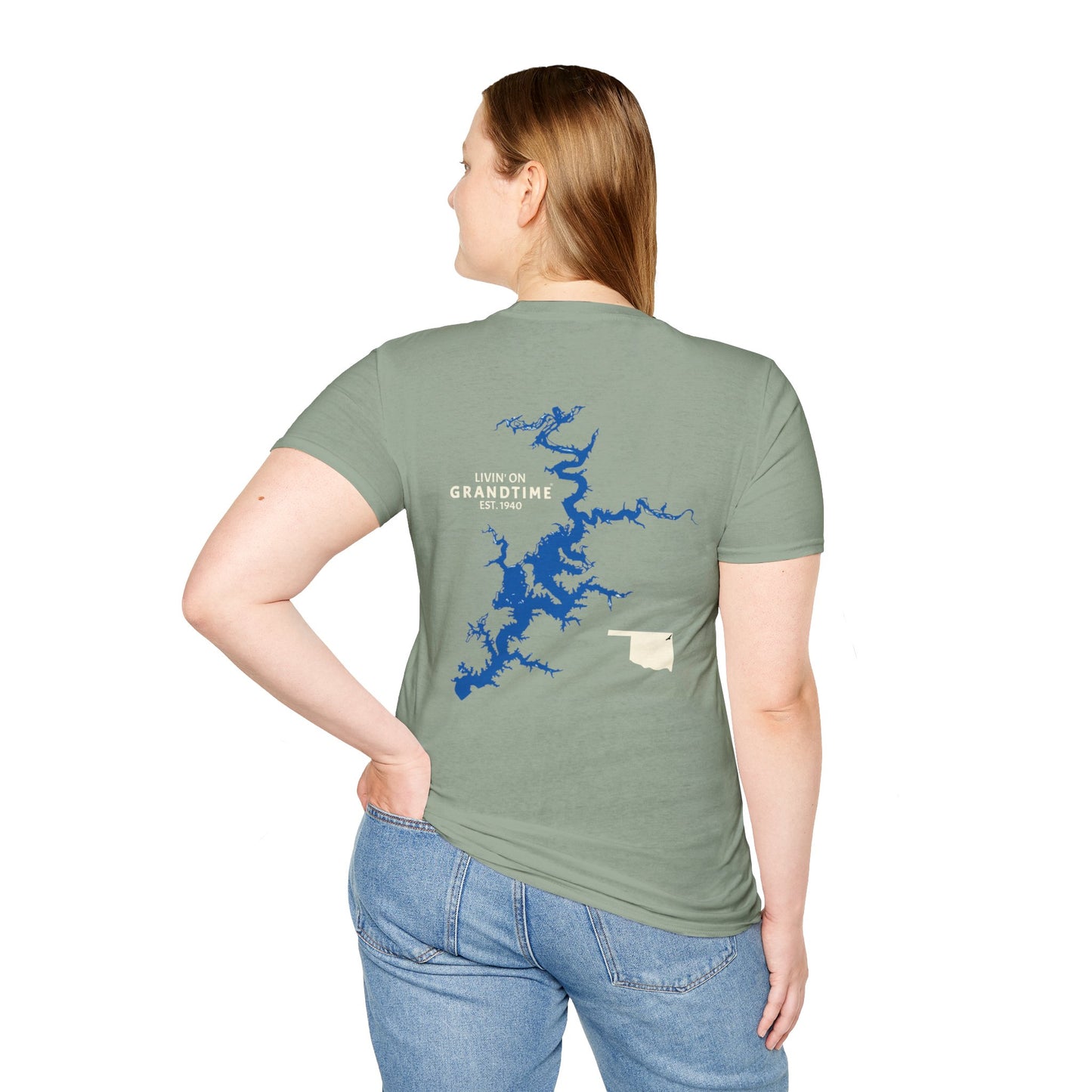 GRANDTIME Grand Lake Map Unisex Softstyle T-Shirt