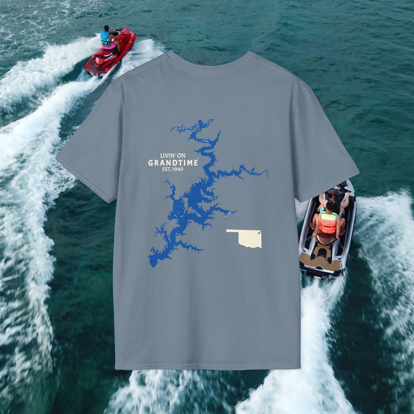 GRANDTIME Grand Lake Map Unisex Softstyle T-Shirt