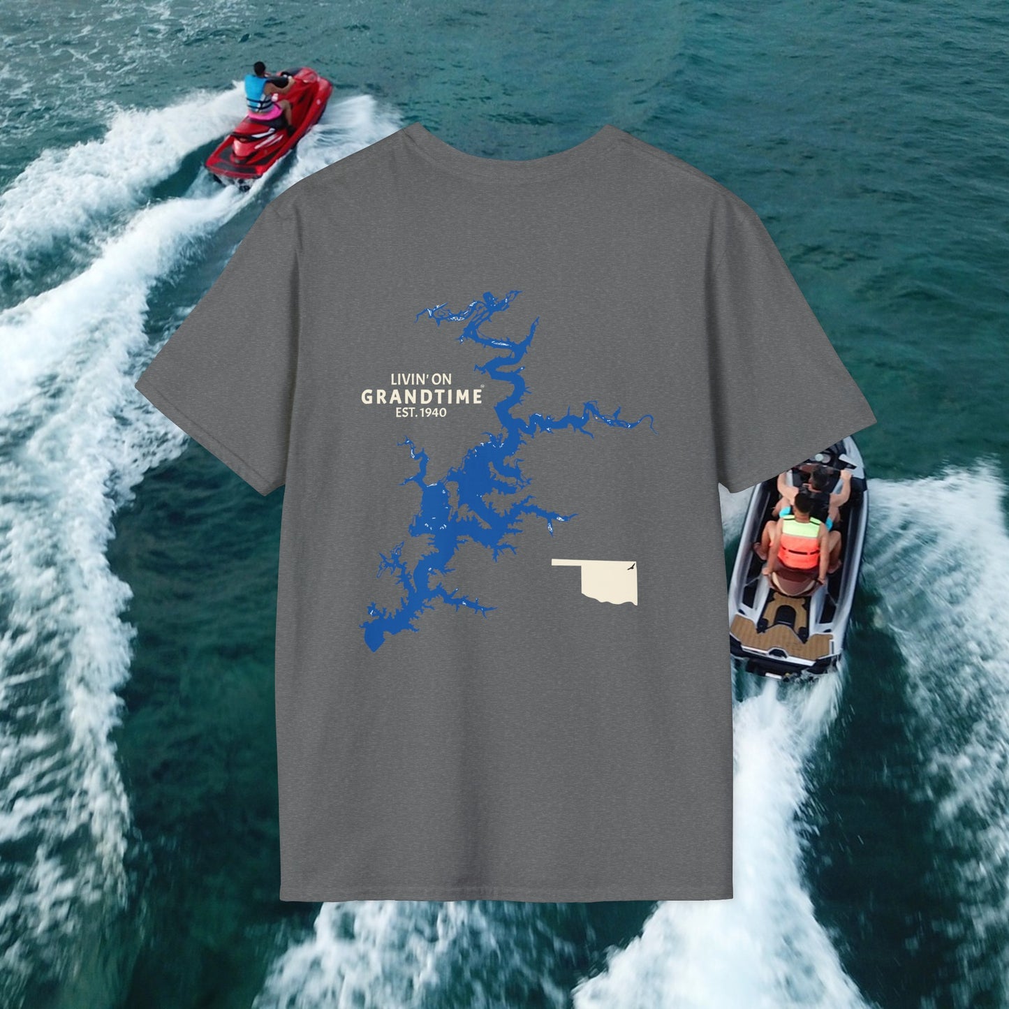 GRANDTIME Grand Lake Map Unisex Softstyle T-Shirt