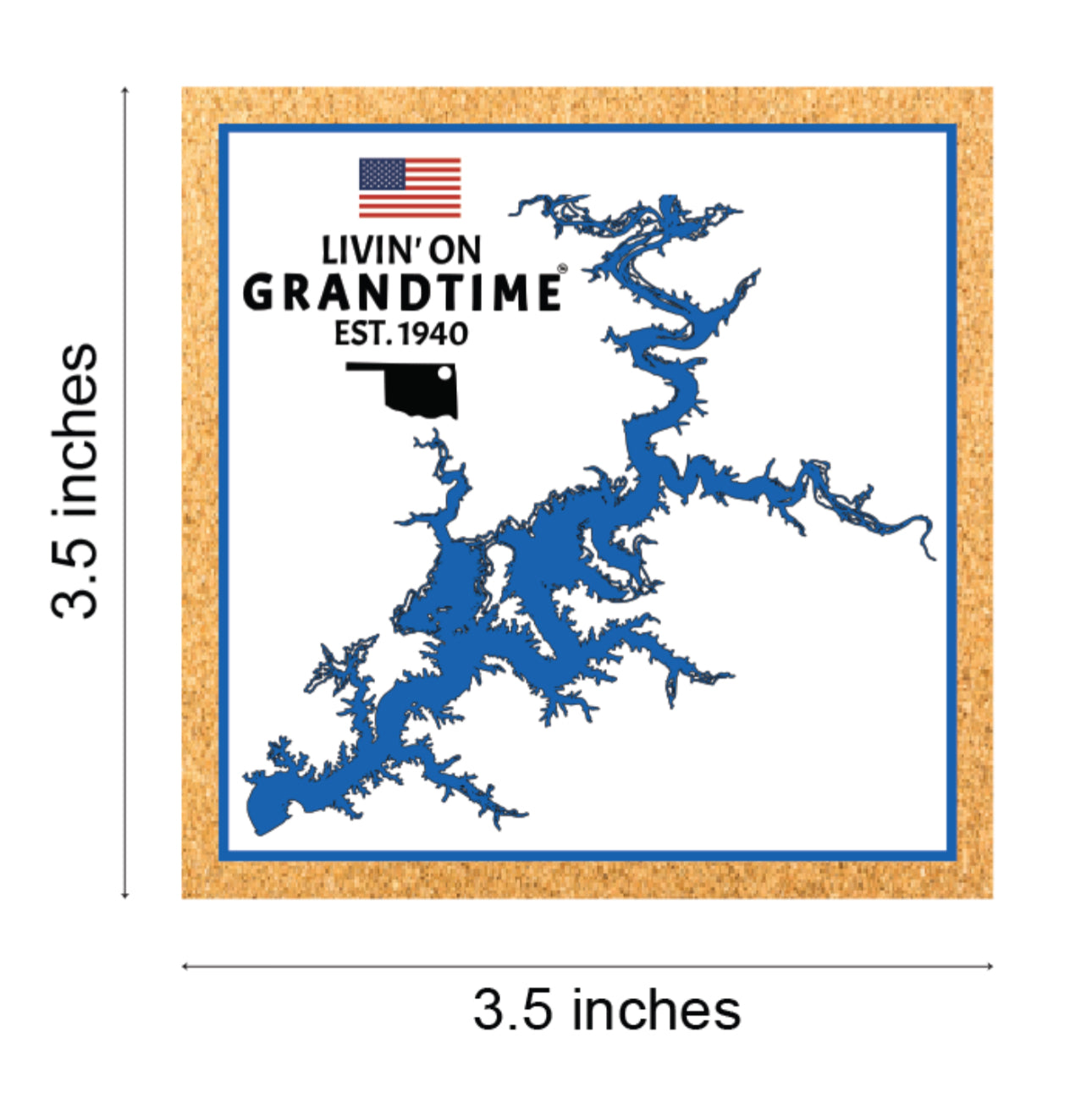 LIVIN' ON GRANDTIME CORK BACK COASTERS