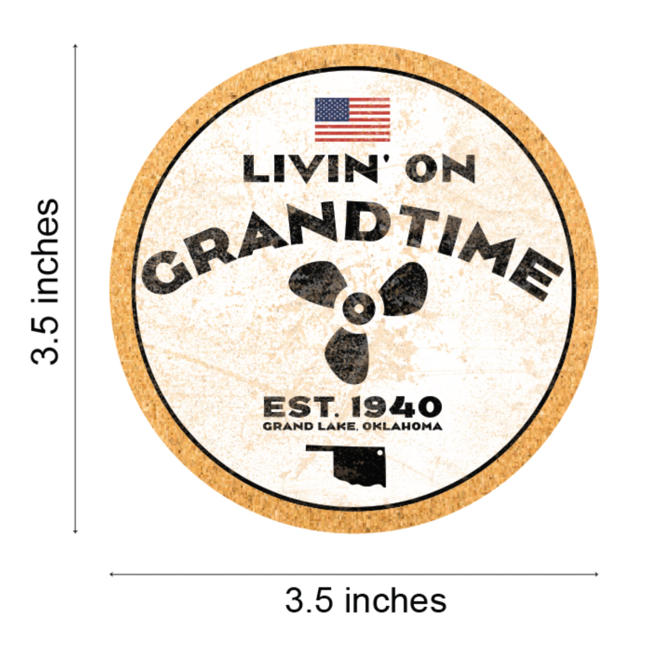 LIVIN' ON GRANDTIME CORK BACK COASTERS