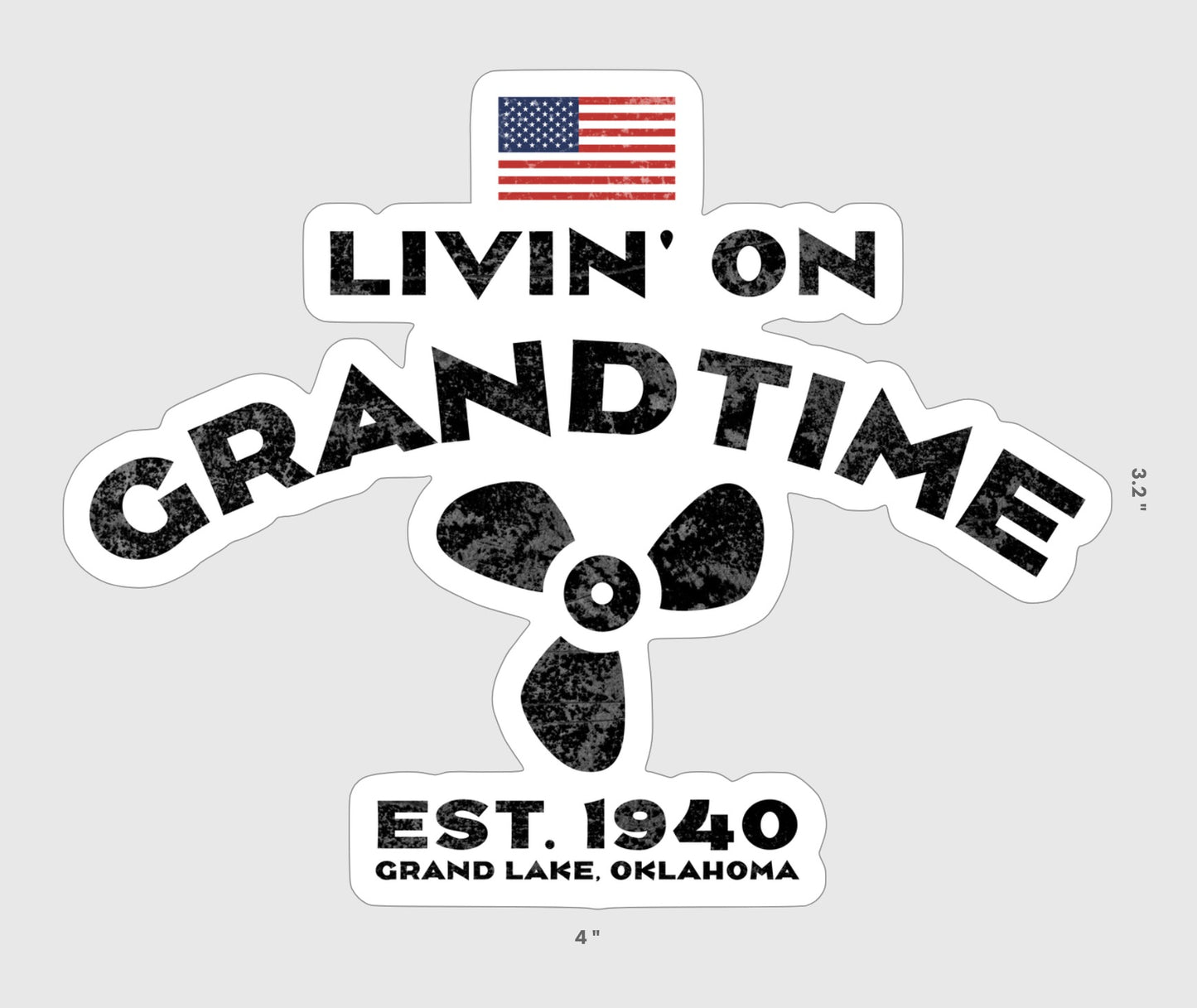 ON GRANDTIME Prop and Flag Sticker!