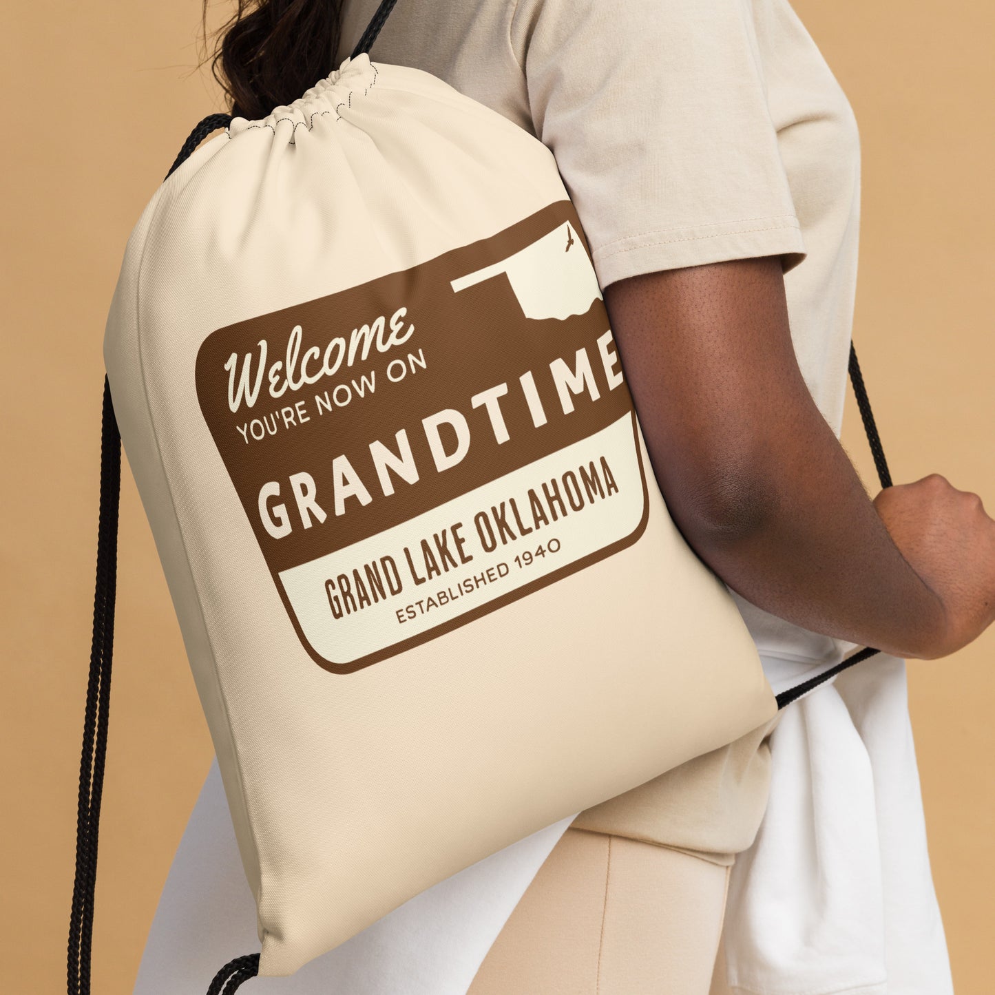 ON GRANDTIME Custom National Park Design Drawstring Bag