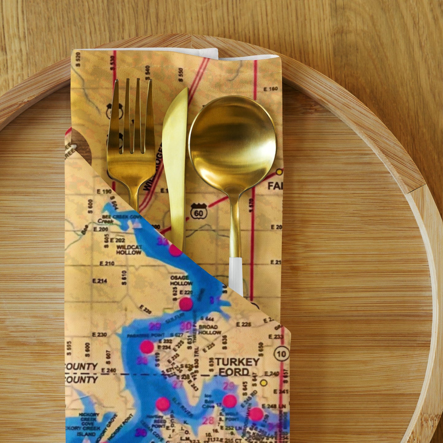 ON GRANDTIME Vintage Grand Lake cloth napkin set