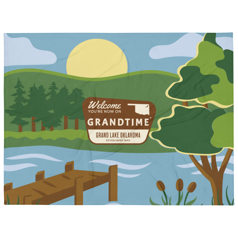 ON GRANDTIME Lake Scene Soft and Cozy Throw Blanket