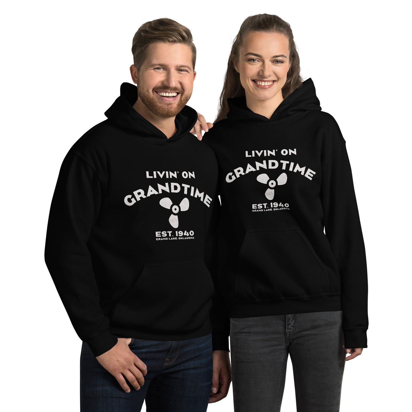 ON GRANDTIME Custom Prop Design on a warm and soft Unisex Hoodie