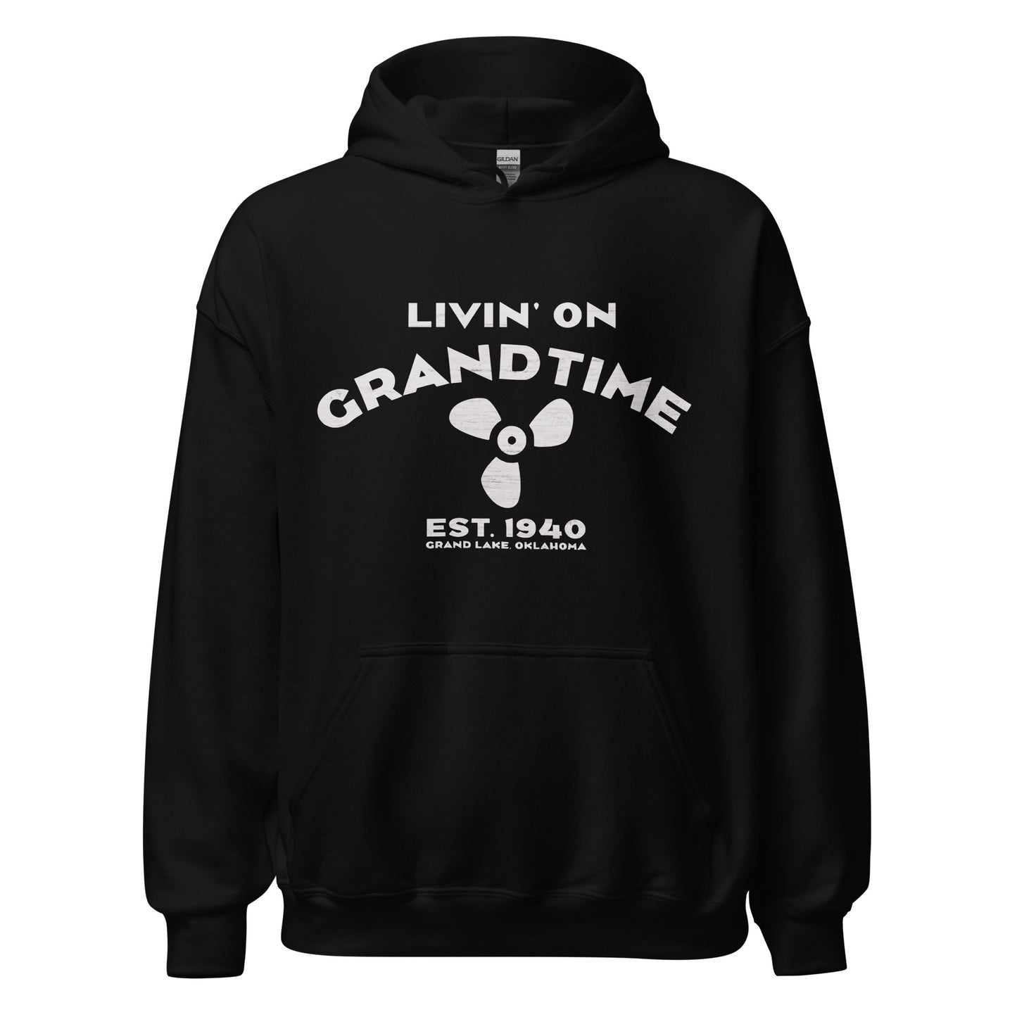 ON GRANDTIME Custom Prop Design on a warm and soft Unisex Hoodie