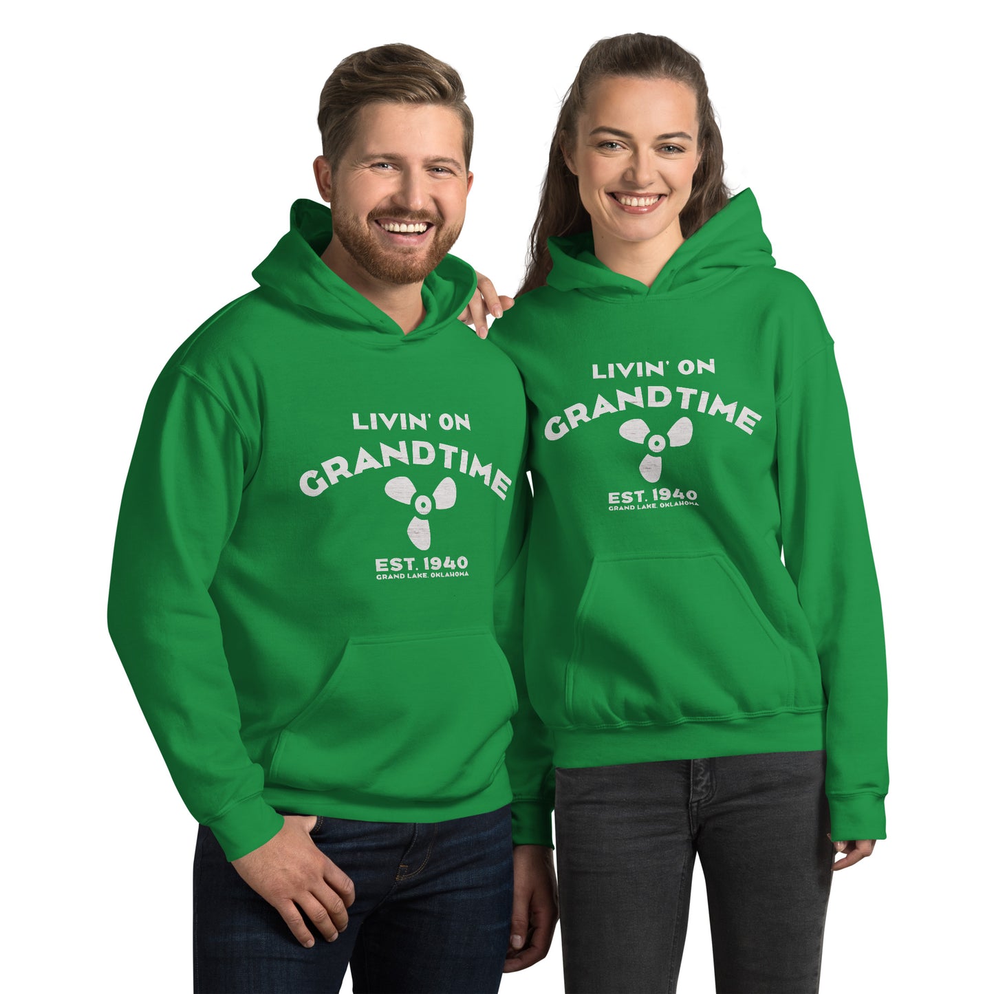 ON GRANDTIME Custom Prop Design on a warm and soft Unisex Hoodie