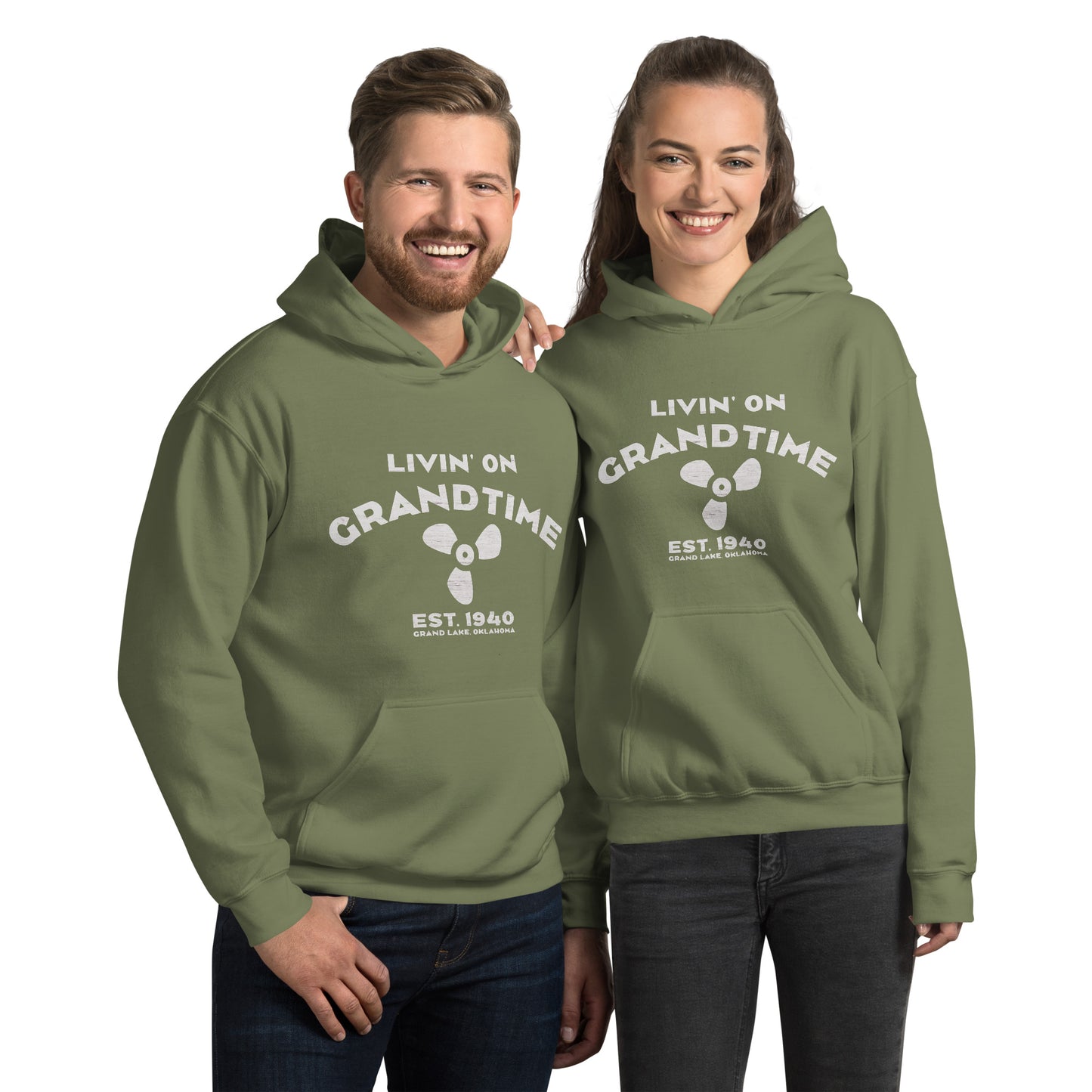 ON GRANDTIME Custom Prop Design on a warm and soft Unisex Hoodie
