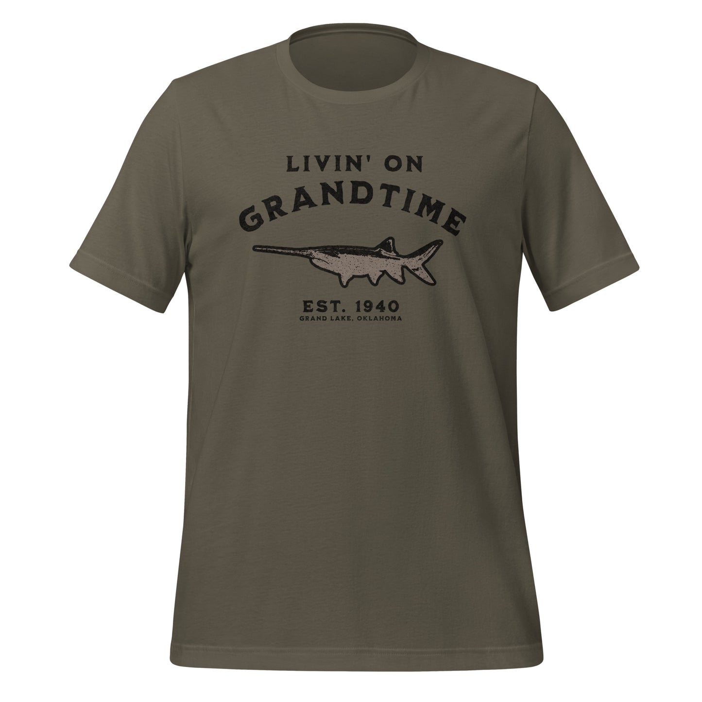 LIVIN ON GRANDTIME Custom Spoonbill Paddlefish Unisex t-shirt