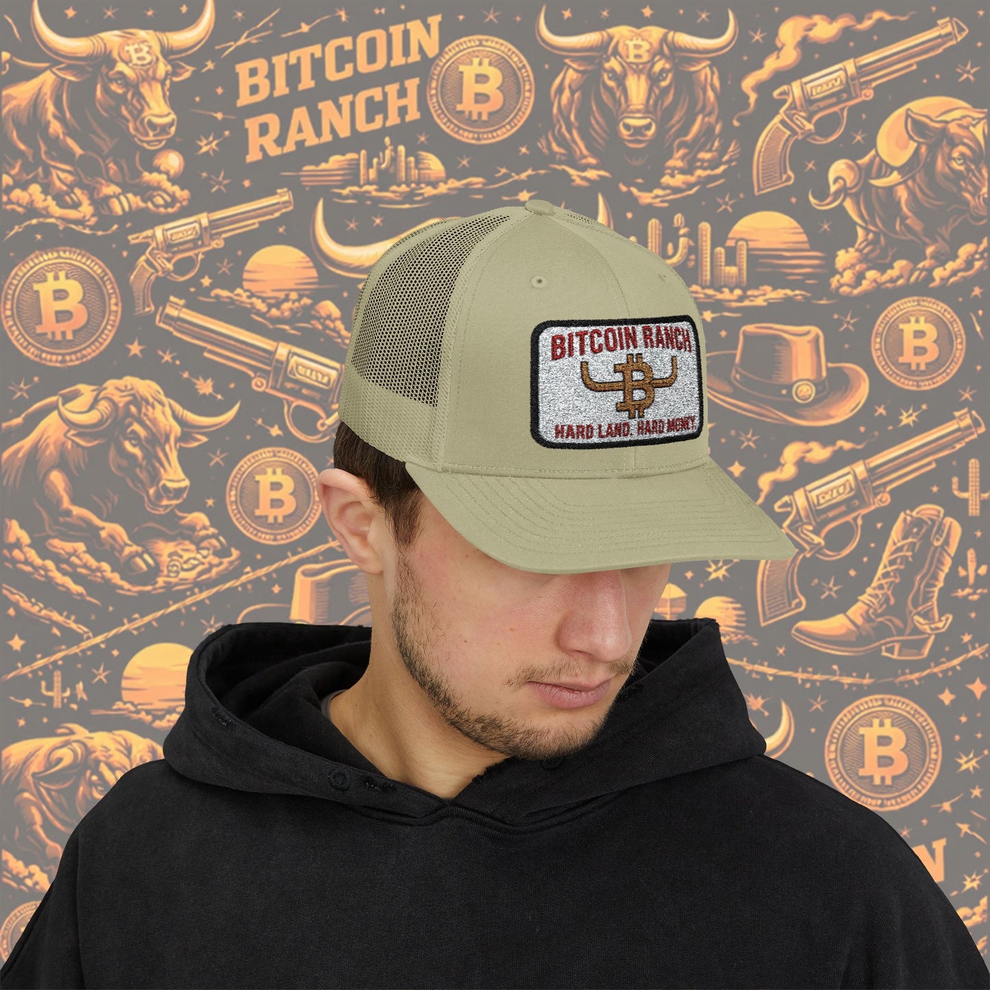 Bitcoin Ranch Snapback Cap — Western Crypto Trucker Hat