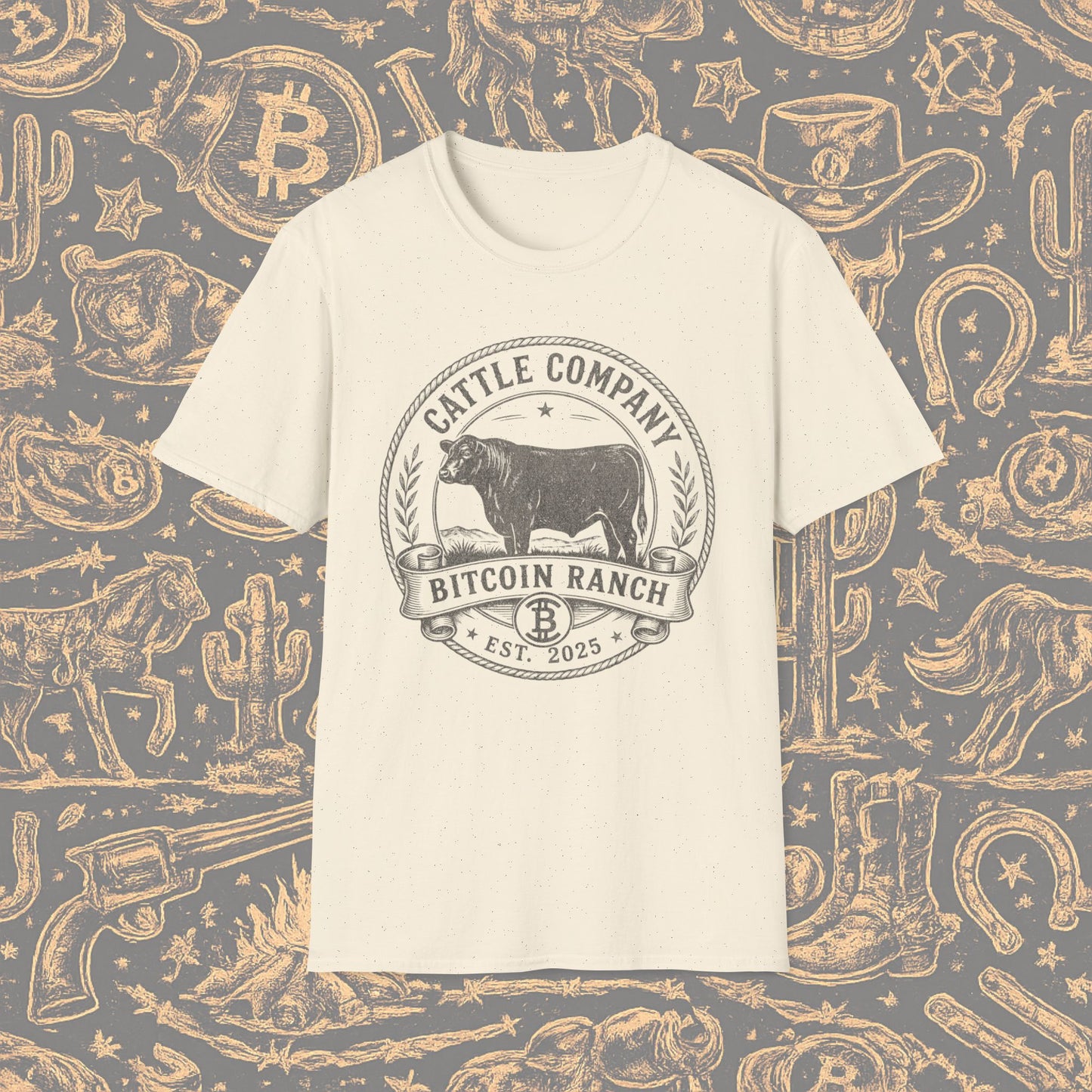 Bitcoin Ranch Cattle Company T-Shirt — Vintage Crypto Ranch Tee
