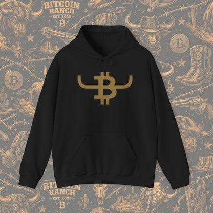 Bitcoin Ranch Hoodie — Western Crypto Bull Logo Sweatshirt