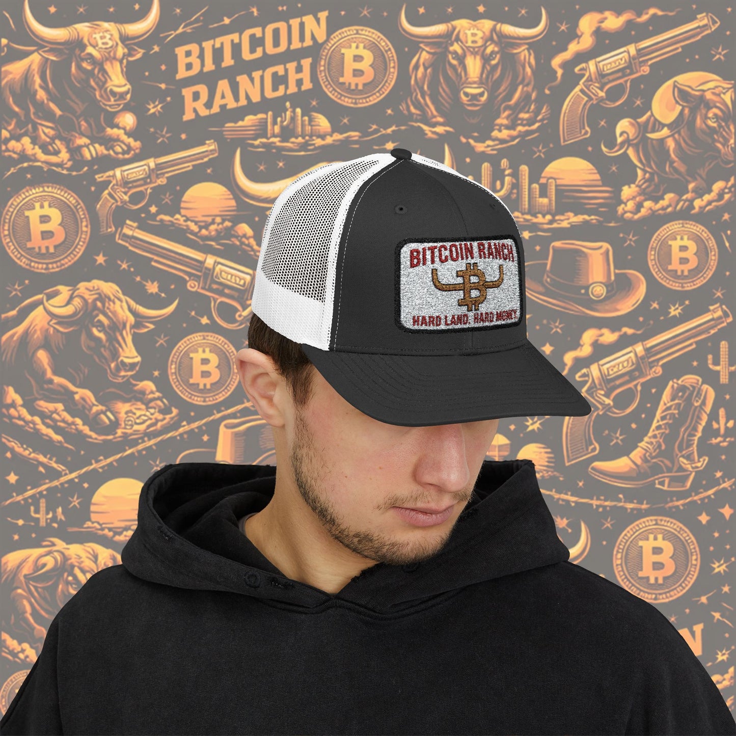 Bitcoin Ranch Snapback Cap — Western Crypto Trucker Hat