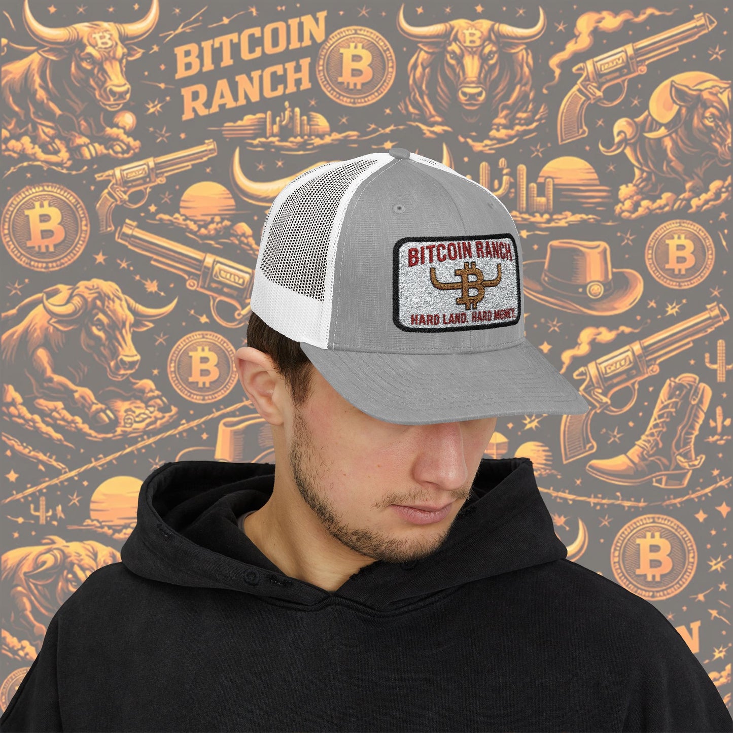Bitcoin Ranch Snapback Cap — Western Crypto Trucker Hat