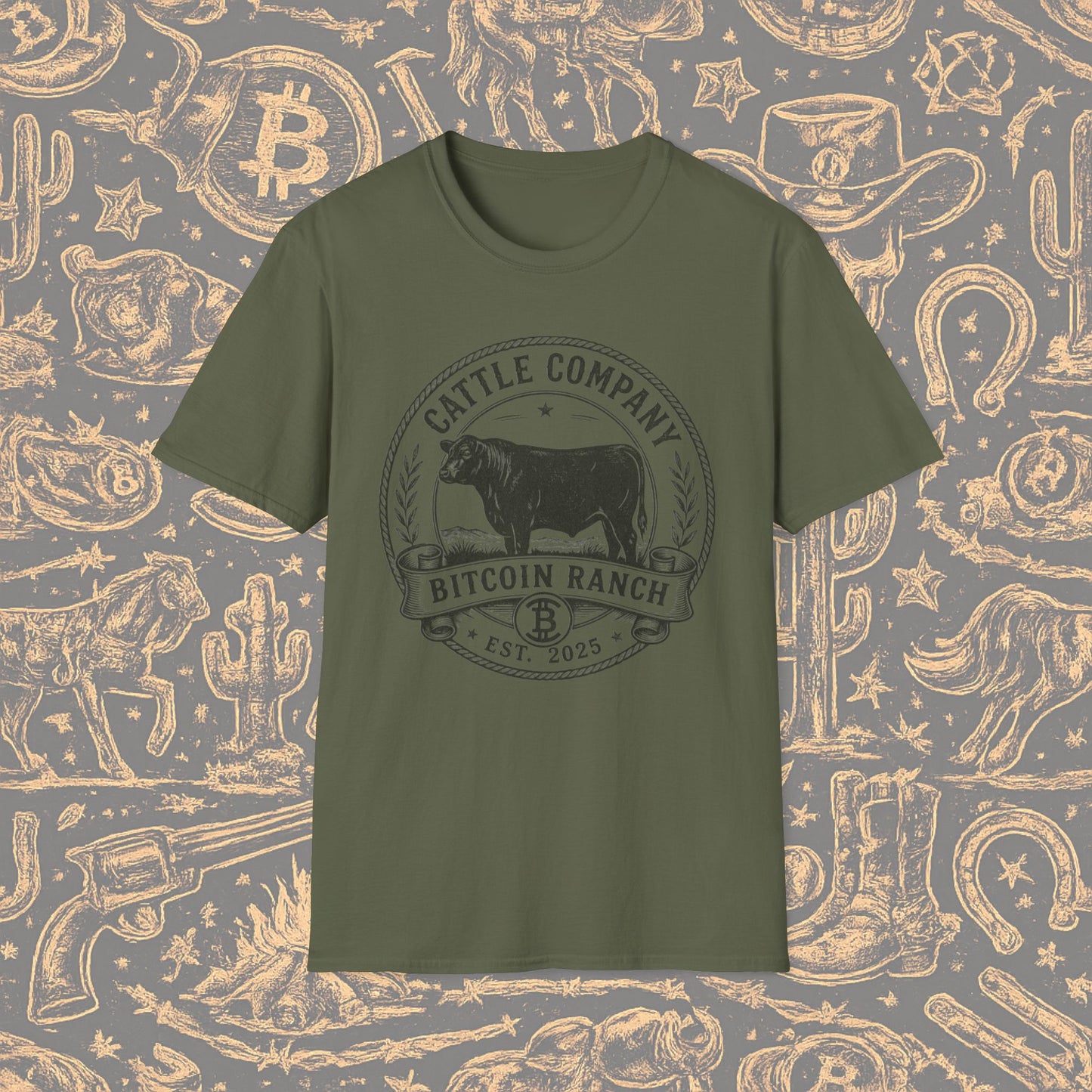 Bitcoin Ranch Cattle Company T-Shirt — Vintage Crypto Ranch Tee