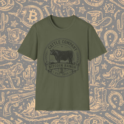 Bitcoin Ranch Cattle Company T-Shirt — Vintage Crypto Ranch Tee