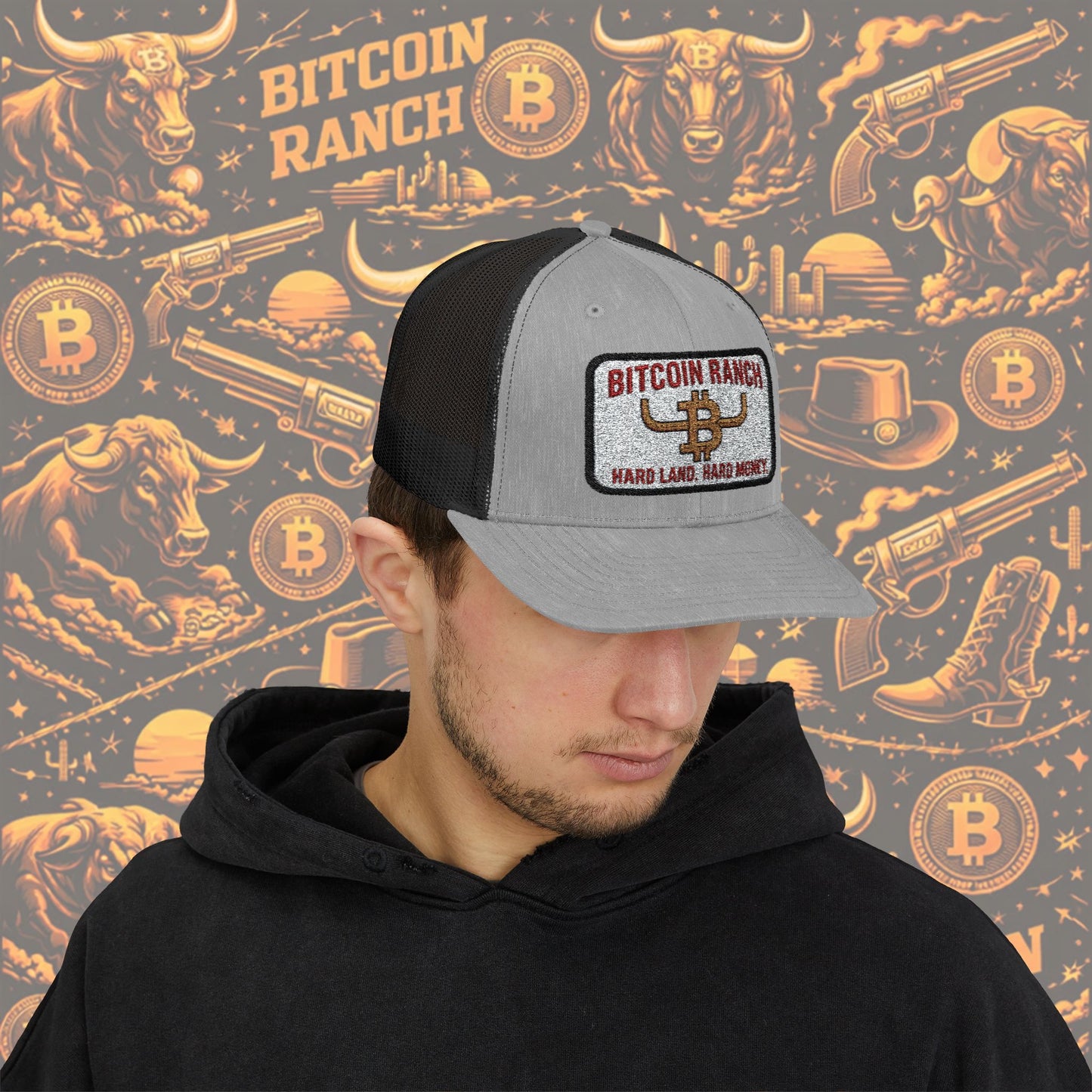 Bitcoin Ranch Snapback Cap — Western Crypto Trucker Hat