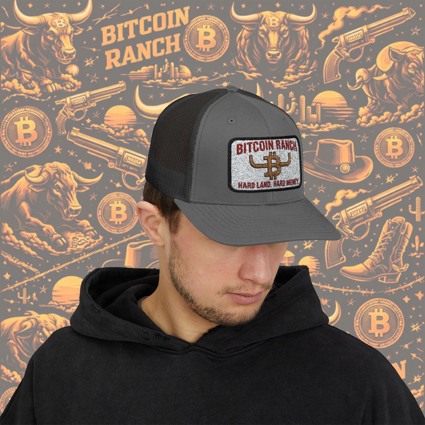 Bitcoin Ranch Snapback Cap — Western Crypto Trucker Hat