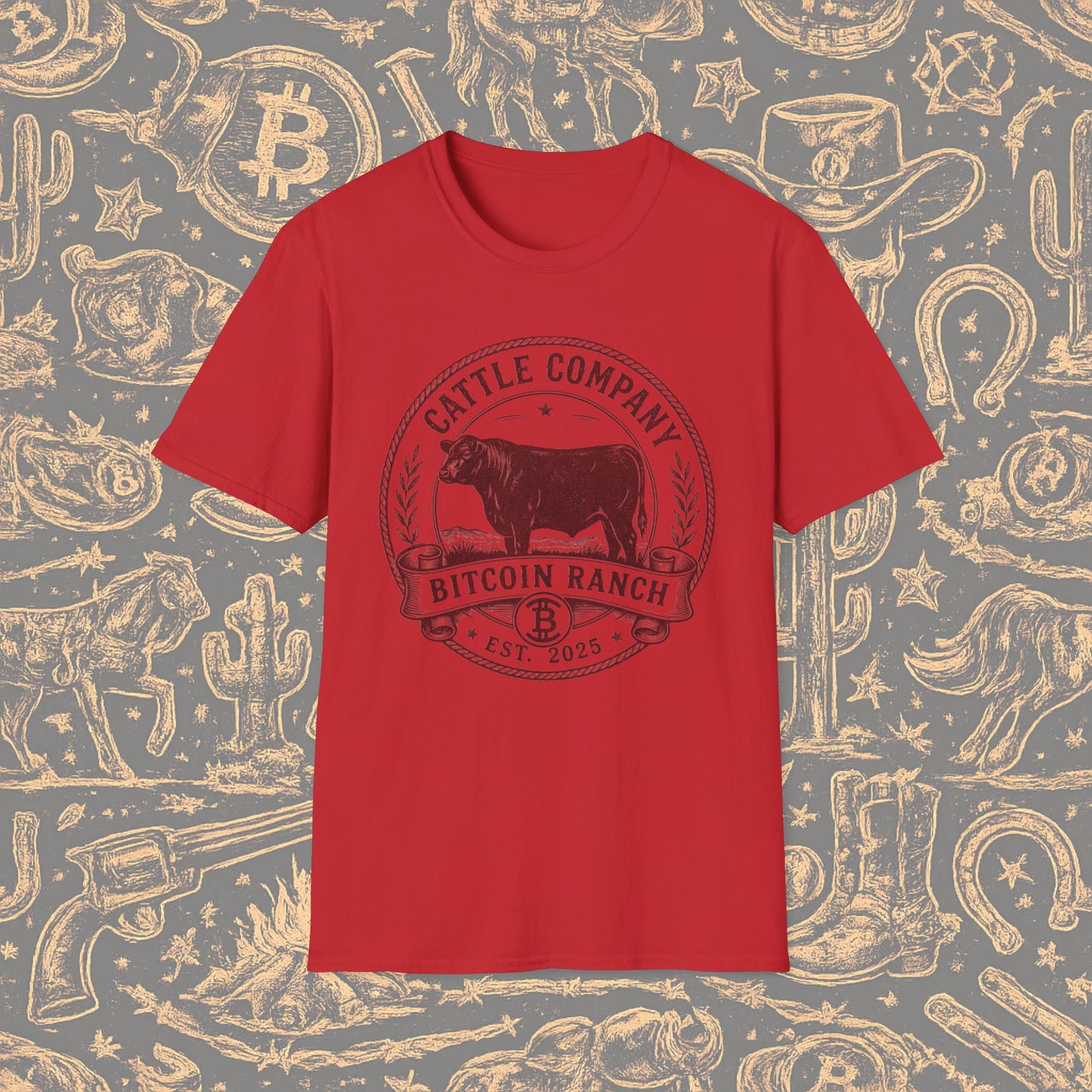 Bitcoin Ranch Cattle Company T-Shirt — Vintage Crypto Ranch Tee