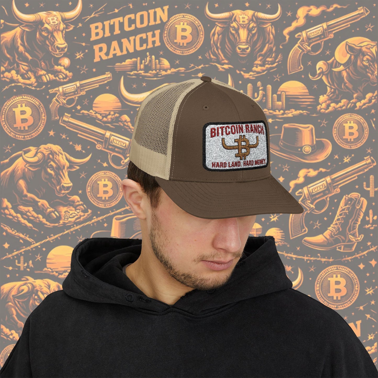 Bitcoin Ranch Snapback Cap — Western Crypto Trucker Hat