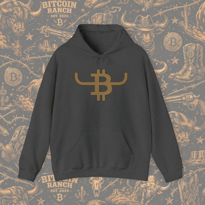 Bitcoin Ranch Hoodie — Western Crypto Bull Logo Sweatshirt