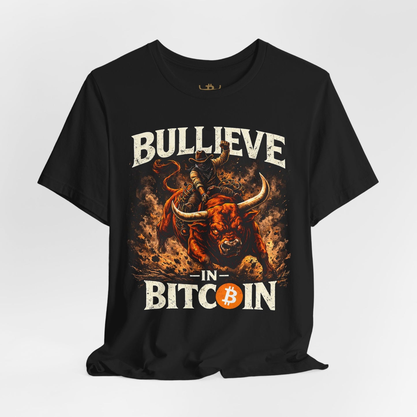 Bitcoin Bull Tee — “Bullieve in Bitcoin” Graphic Crypto T-Shirt