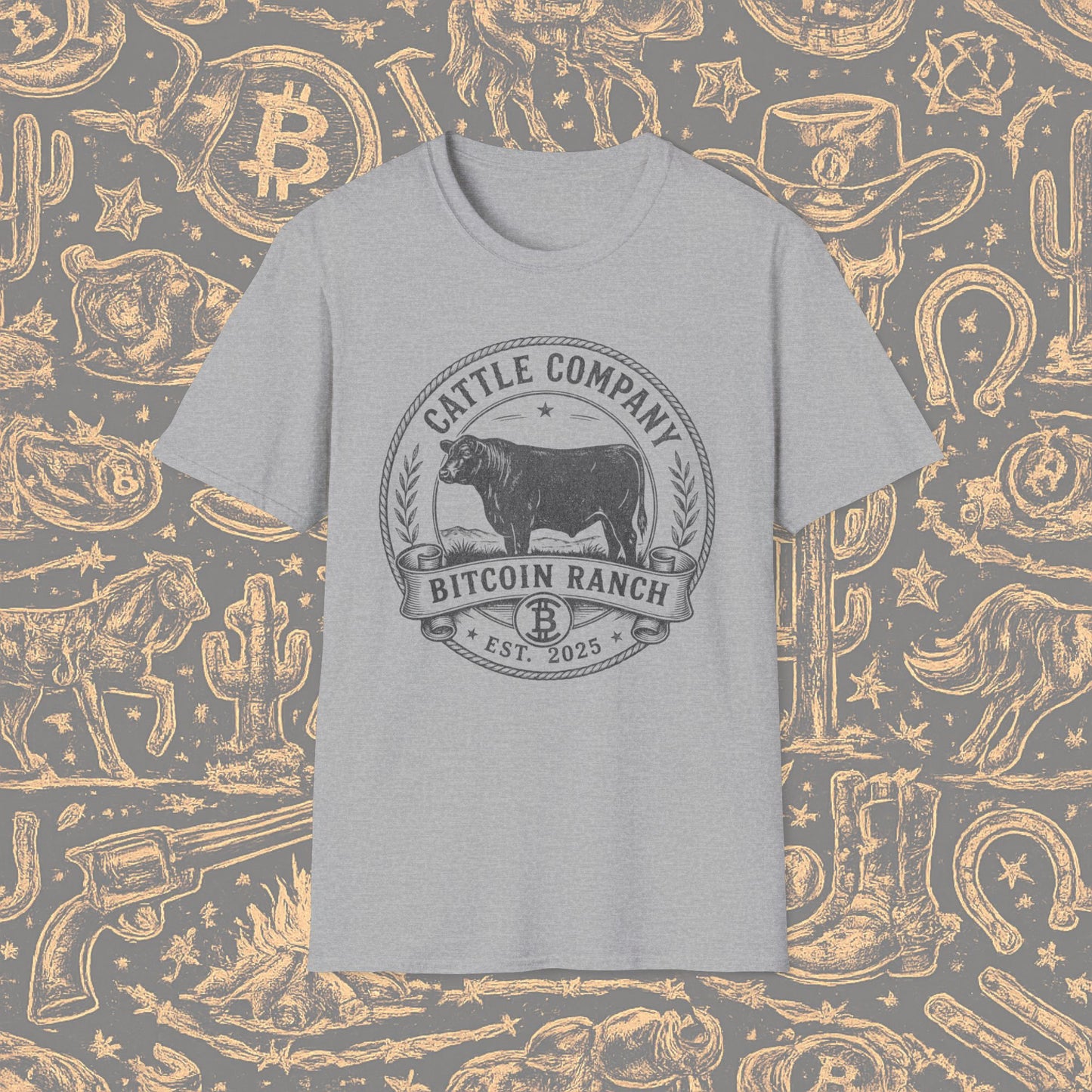 Bitcoin Ranch Cattle Company T-Shirt — Vintage Crypto Ranch Tee