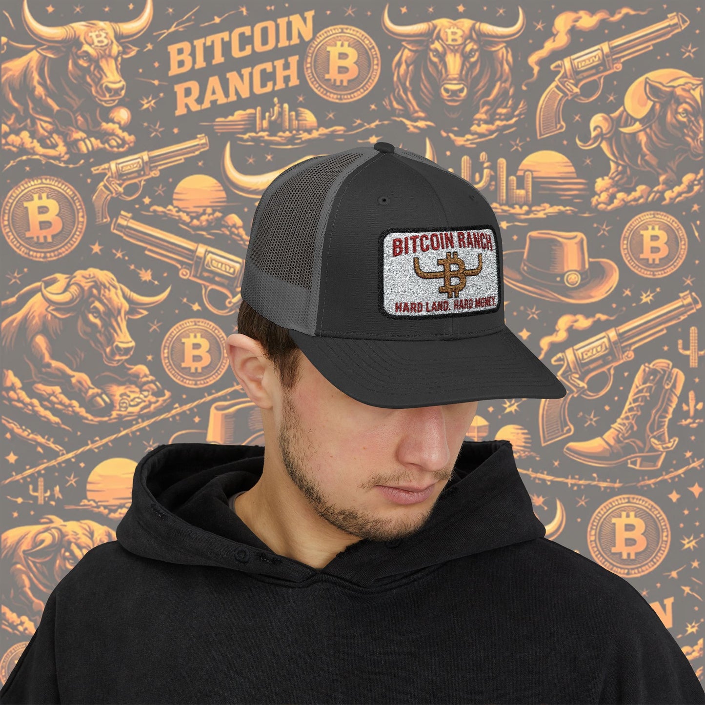 Bitcoin Ranch Snapback Cap — Western Crypto Trucker Hat