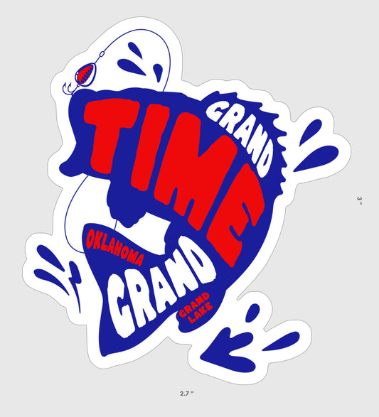 ON GRANDTIME Jumping Bass - Patriotic Color Sticker