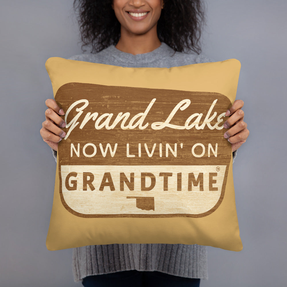 Vintage Grand Lake Map soft and cozy pillow (DOUBLE SIDED)