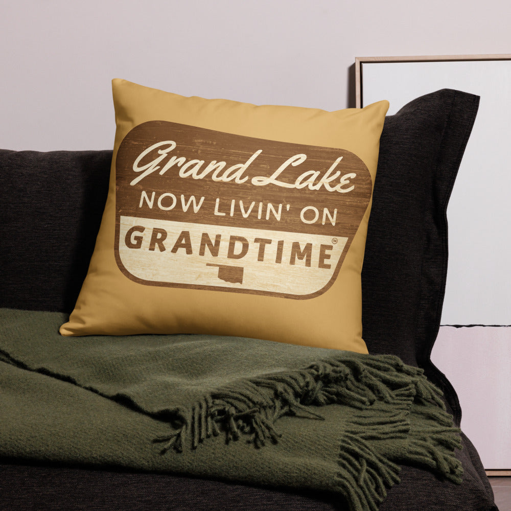 Vintage Grand Lake Map soft and cozy pillow (DOUBLE SIDED)