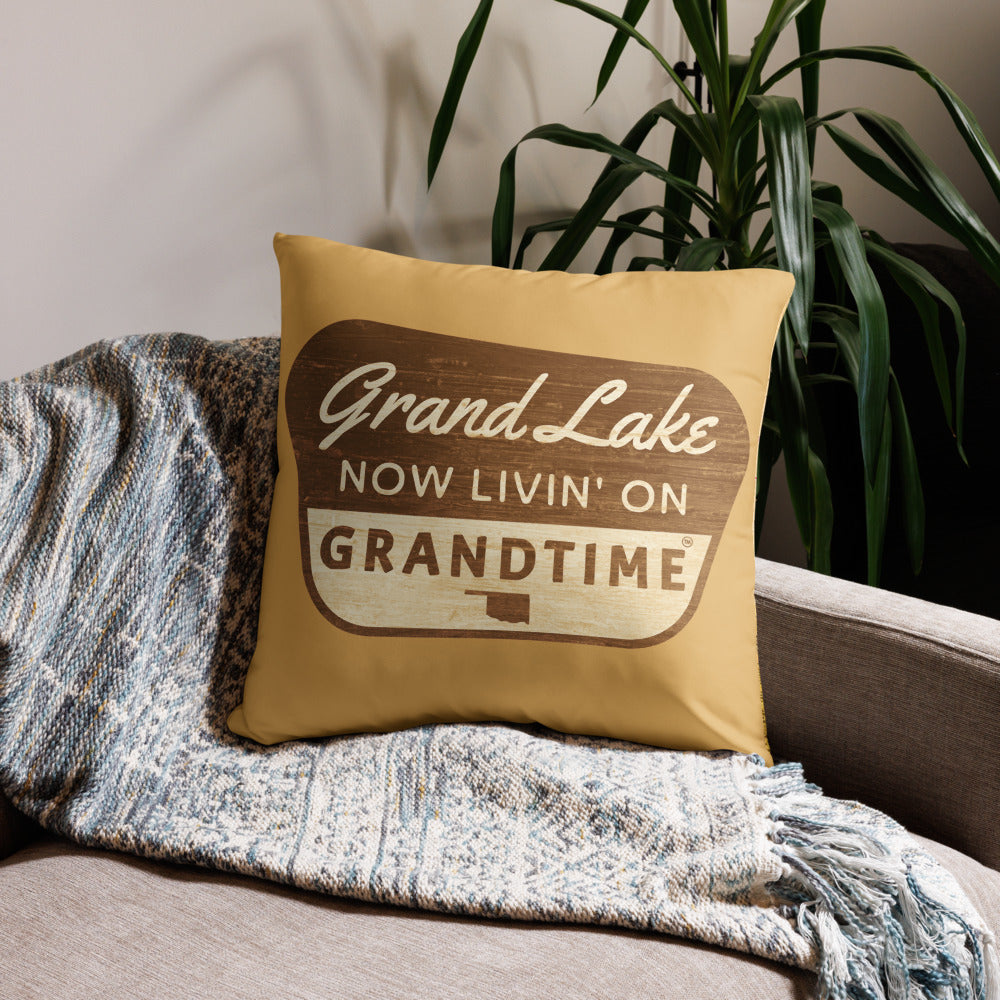 Vintage Grand Lake Map soft and cozy pillow (DOUBLE SIDED)