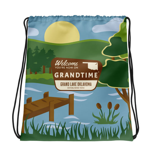 ON GRANDTIME Lake Scene Drawstring Gear Bag