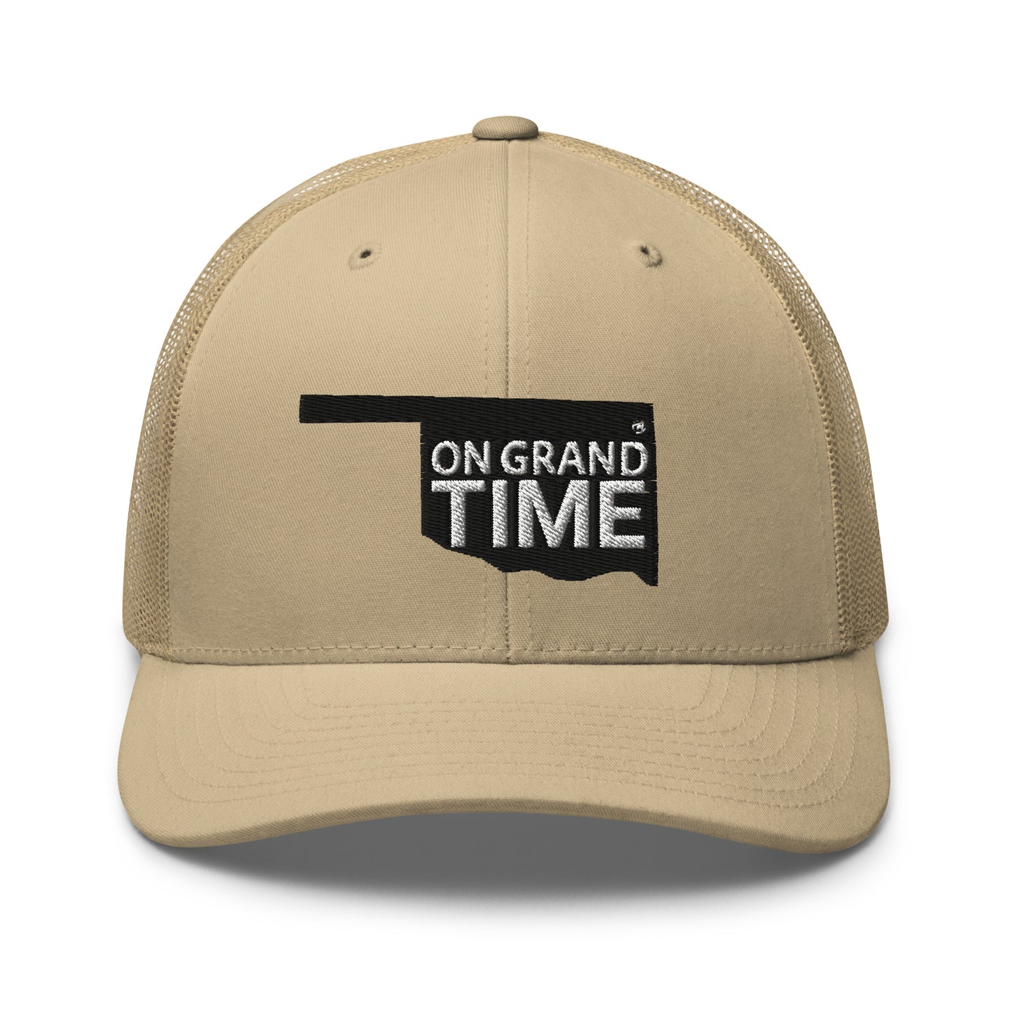 ON GRANDTIME snapback Trucker Cap with custom Oklahoma Logo