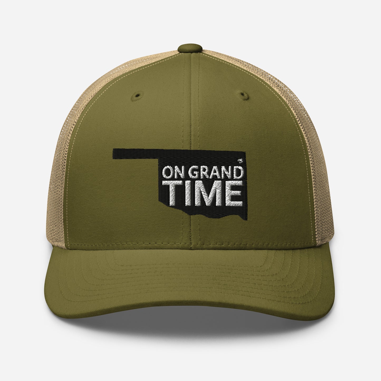 ON GRANDTIME snapback Trucker Cap with custom Oklahoma Logo