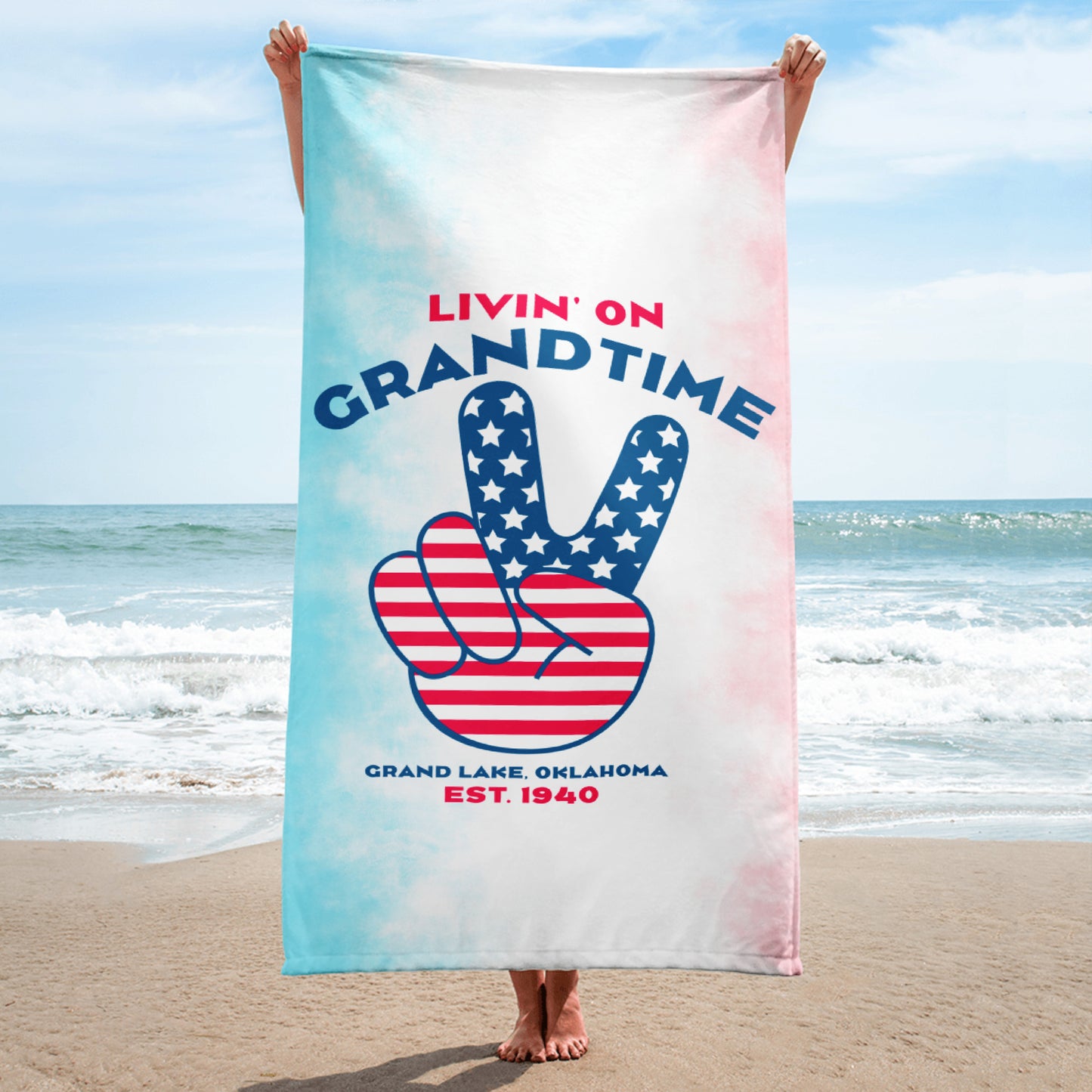 LIVIN' ON GRANDTIME Patriotic Peace towel