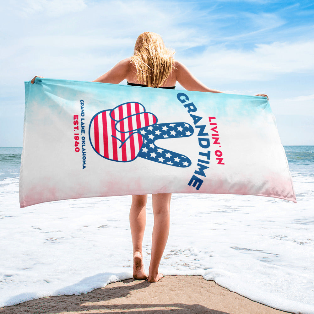 LIVIN' ON GRANDTIME Patriotic Peace towel