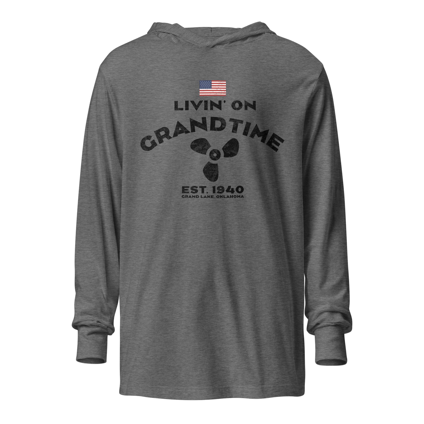 LIVIN' ON GRANDTIME Breathable Hooded long-sleeve tee