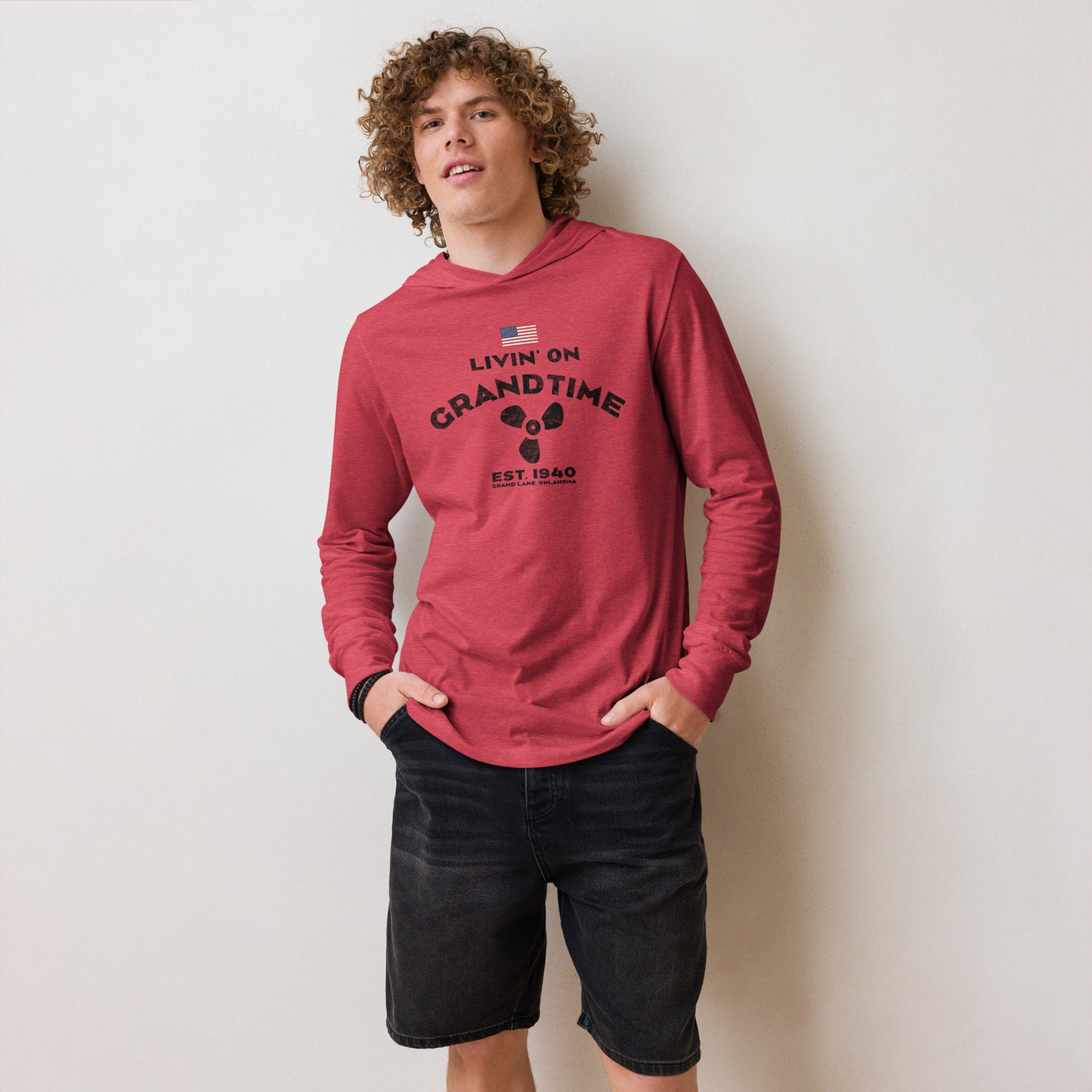 LIVIN' ON GRANDTIME Breathable Hooded long-sleeve tee