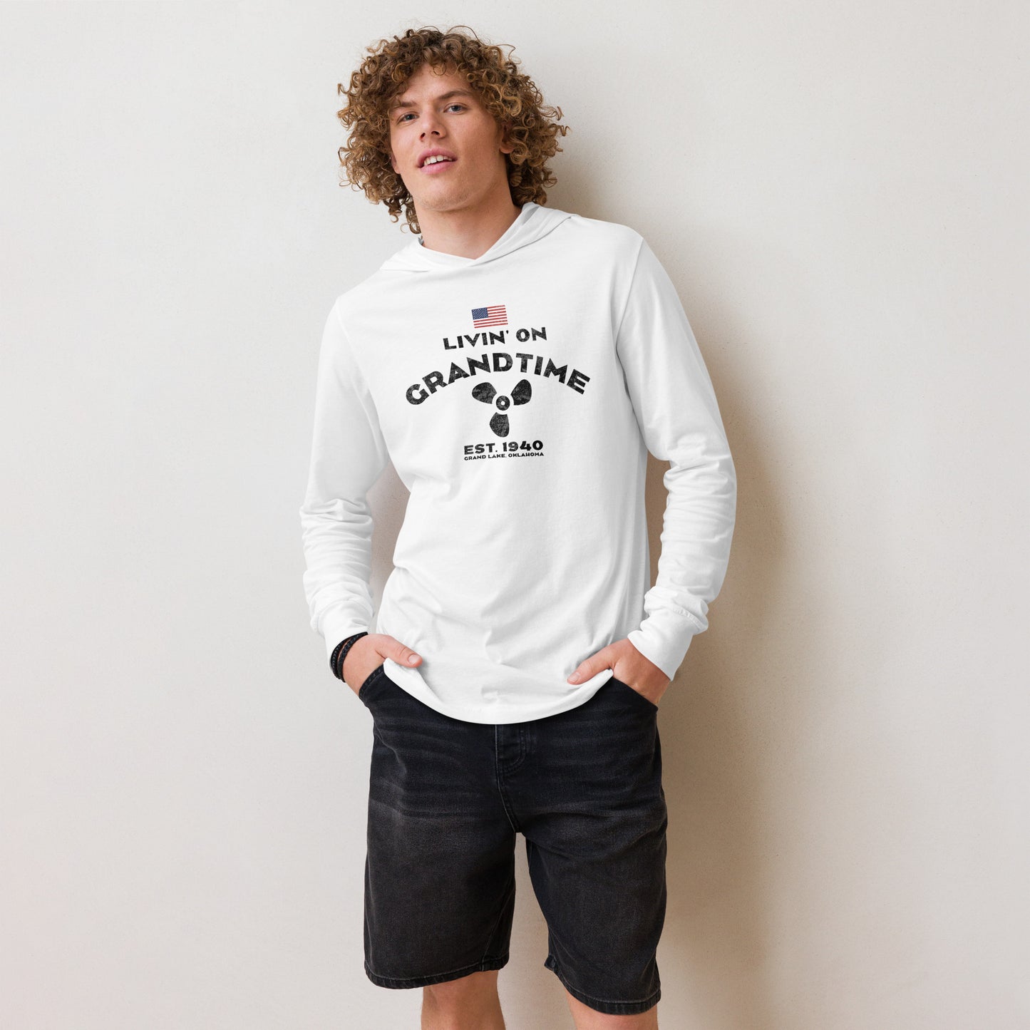 LIVIN' ON GRANDTIME Breathable Hooded long-sleeve tee